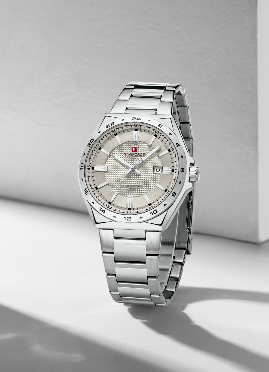 NAVIFORCE NF9266 Grey Dial Silver Stainless Steel Watch - Image 6