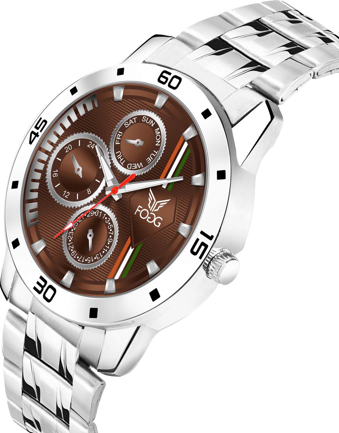 Image of FOGG Big Dial Analog Watch - For Men 2161-Brown
