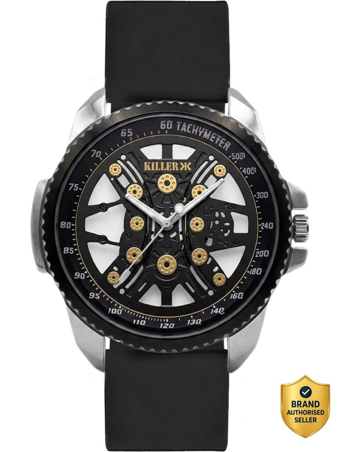 Image of KILLER Analog Watch - For Men | with Designer Skeleton Dial Silicone Strap | Stylish Casual Wear Wrist Watch