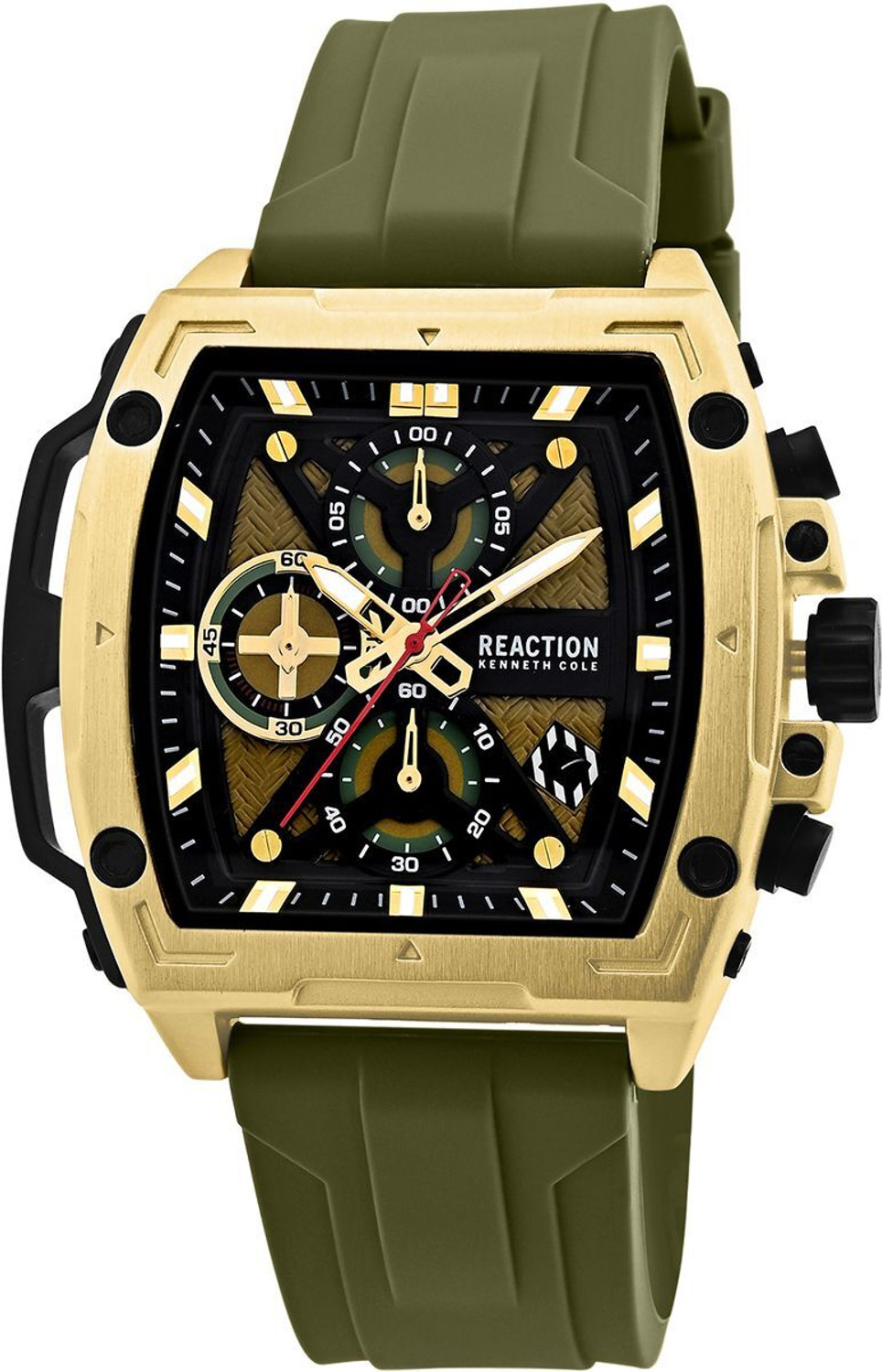 Image of Kenneth Cole Reaction Men's Green Chronograph Watch | Green Tonneau Dial Analog Watch - For Men KRWGO0071204