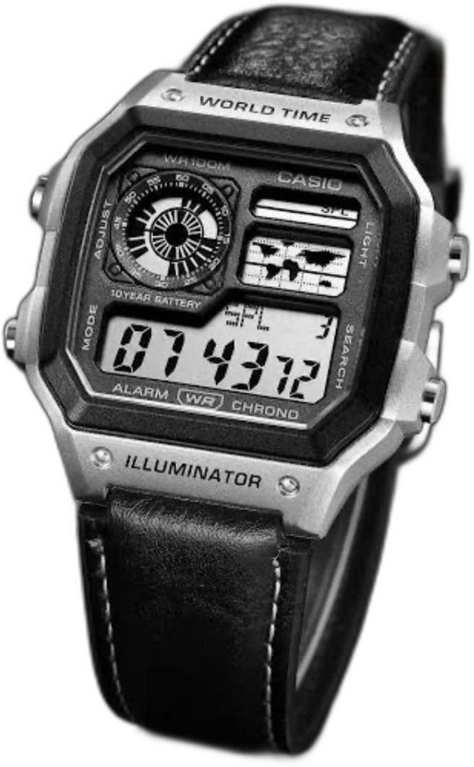 Image of sapre.pro Leather strap Analog-Digital Watch - For Men Watch Black /Silver