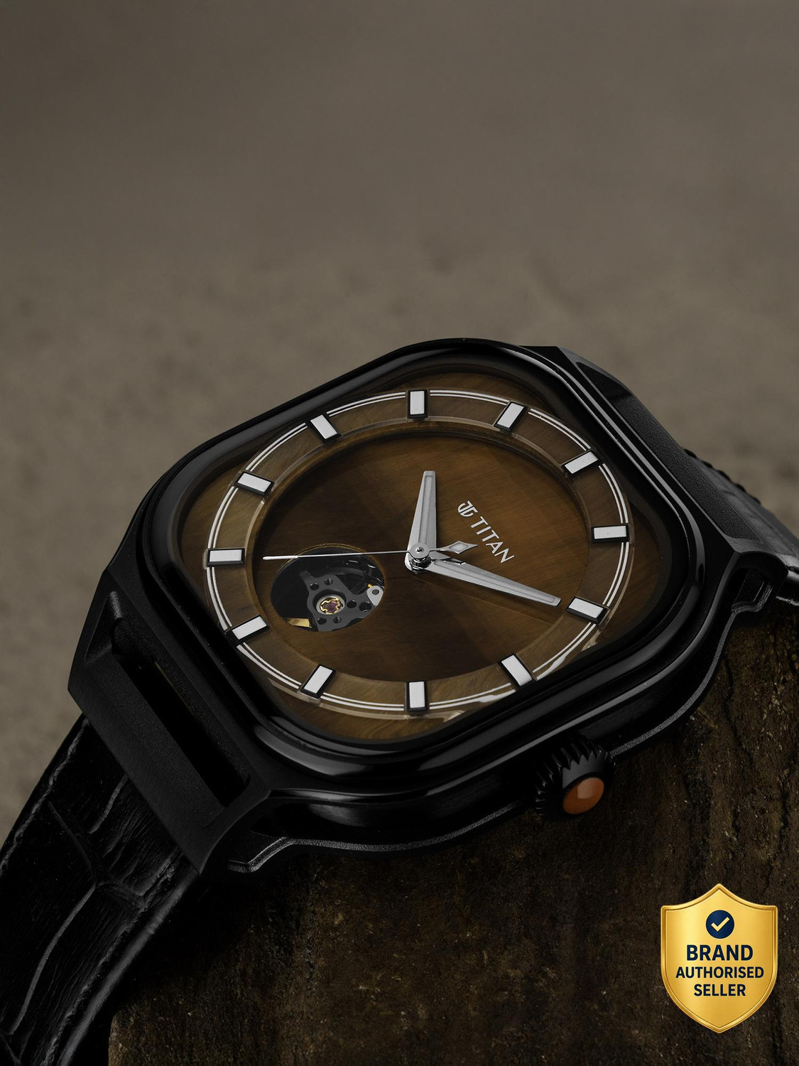 Titan Regallia Regalia Stellar 2 Honey Dial Leather Strap Analog Watch - For Men