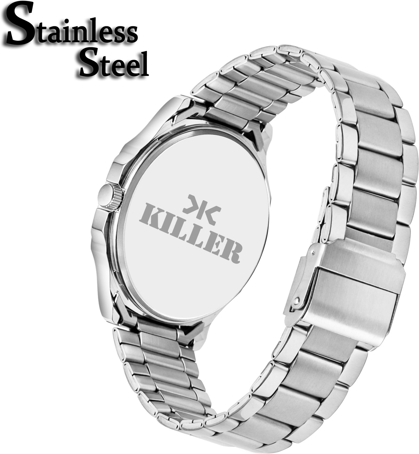 Image of KILLER UNISEX Date Function Working Free Size Adjutable Chain Lock Premium Quality Analog Watch - For Men KILLR-931-BLUE-SILVER