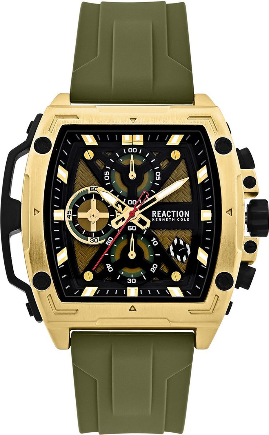 Image of Kenneth Cole Reaction Men's Green Chronograph Watch | Green Tonneau Dial Analog Watch - For Men KRWGO0071204