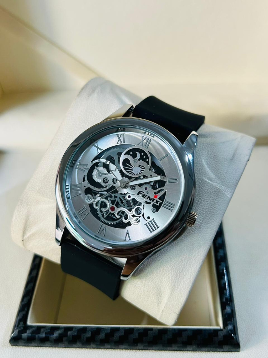 FENIX Skeleton Dial Analog Watch for Men - White - Image 1