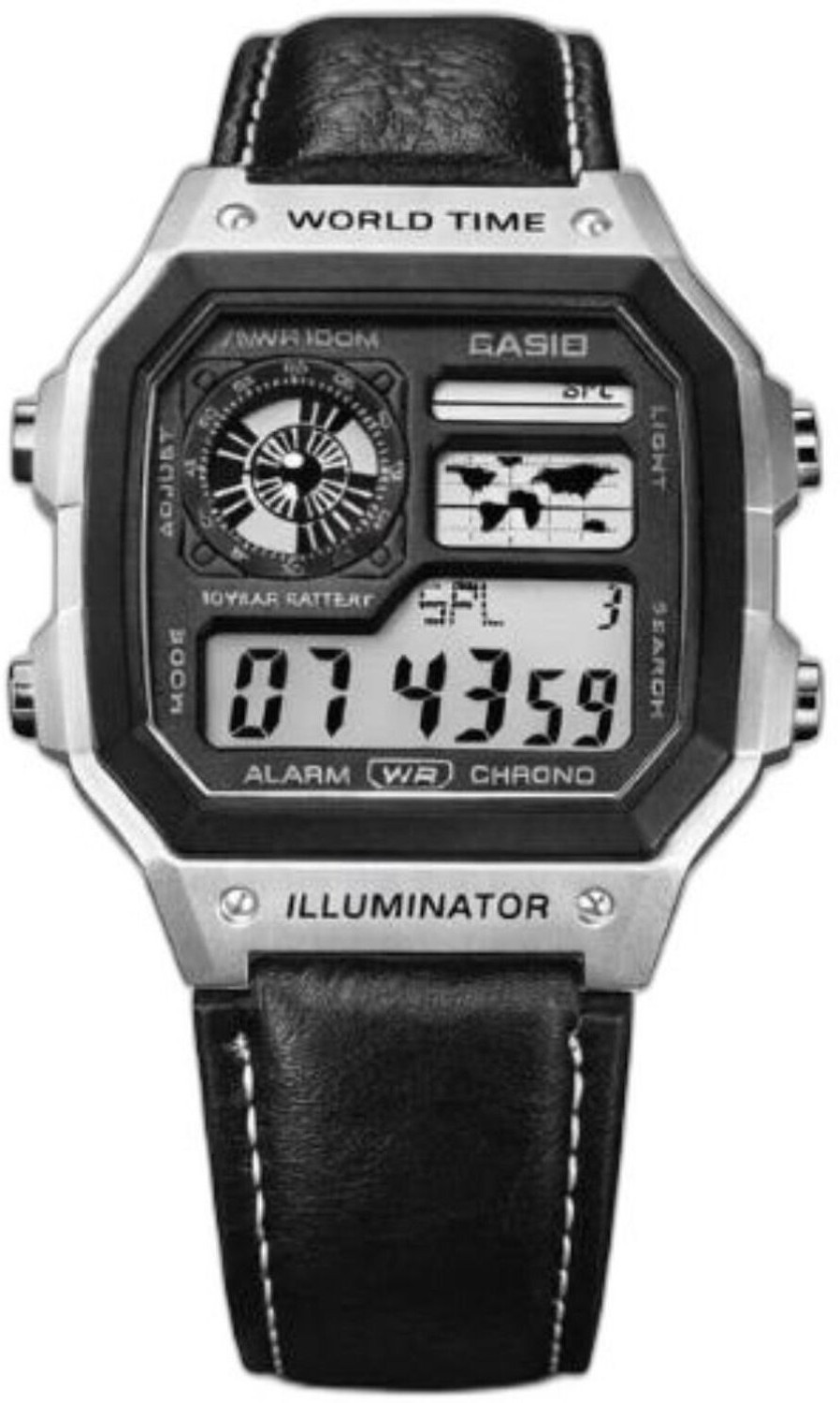 Image of sapre.pro Leather strap Analog-Digital Watch - For Men Watch Black /Silver