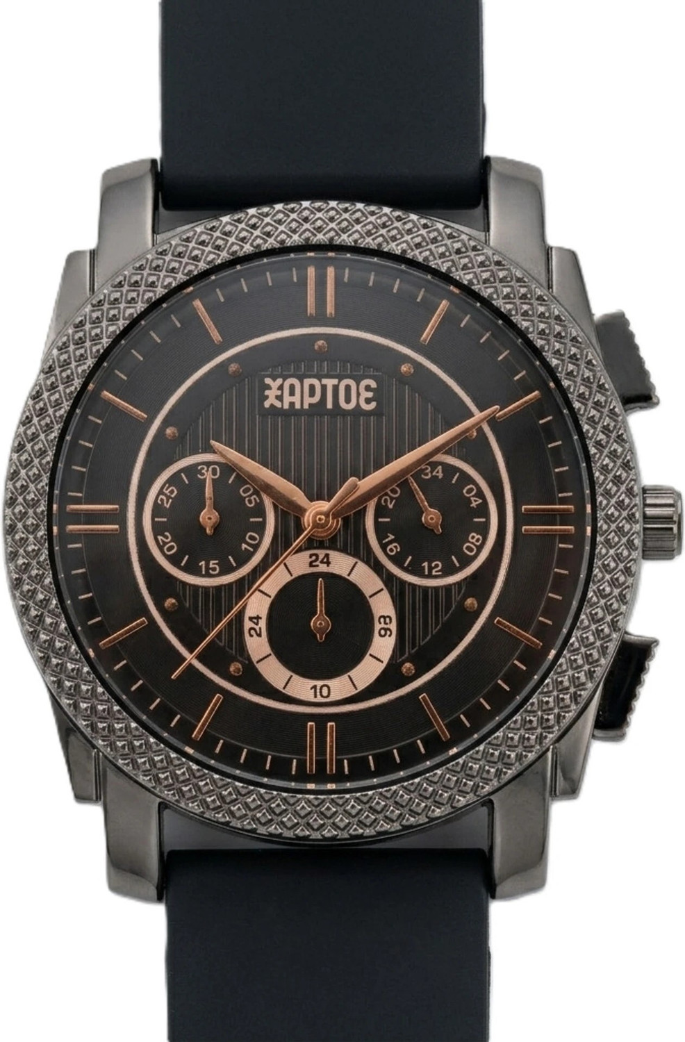 Image of MAAN INTERNATIONAL Noir Motion Stylish Designer Premium Dual Dial With Silicone Strap Analog Watch - For Men NM-GREY-005