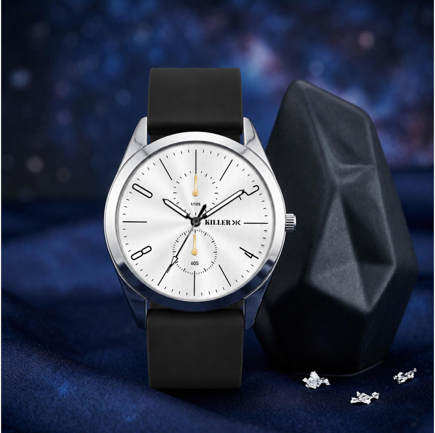 Image of KILLER Analog Watch - For Men | with Designer Skeleton Dial Silicone Strap | Stylish Casual Wear Wrist Watch