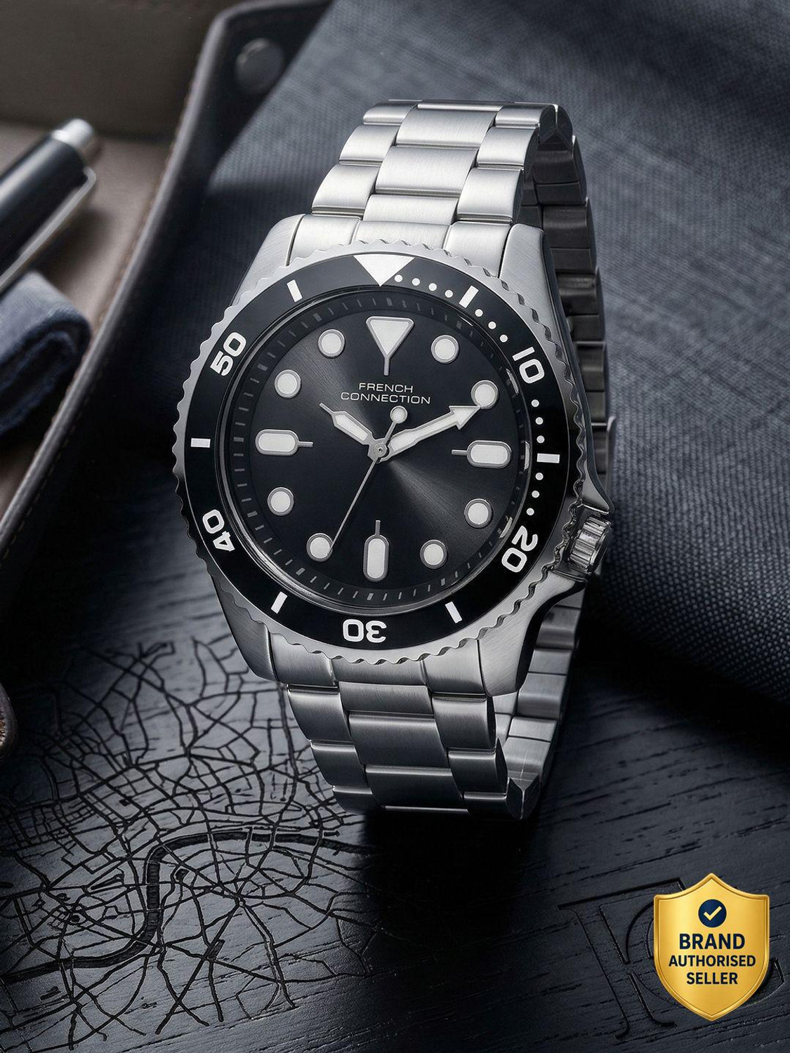 French Connection Black Round Quartz Analog Watch - Image 6