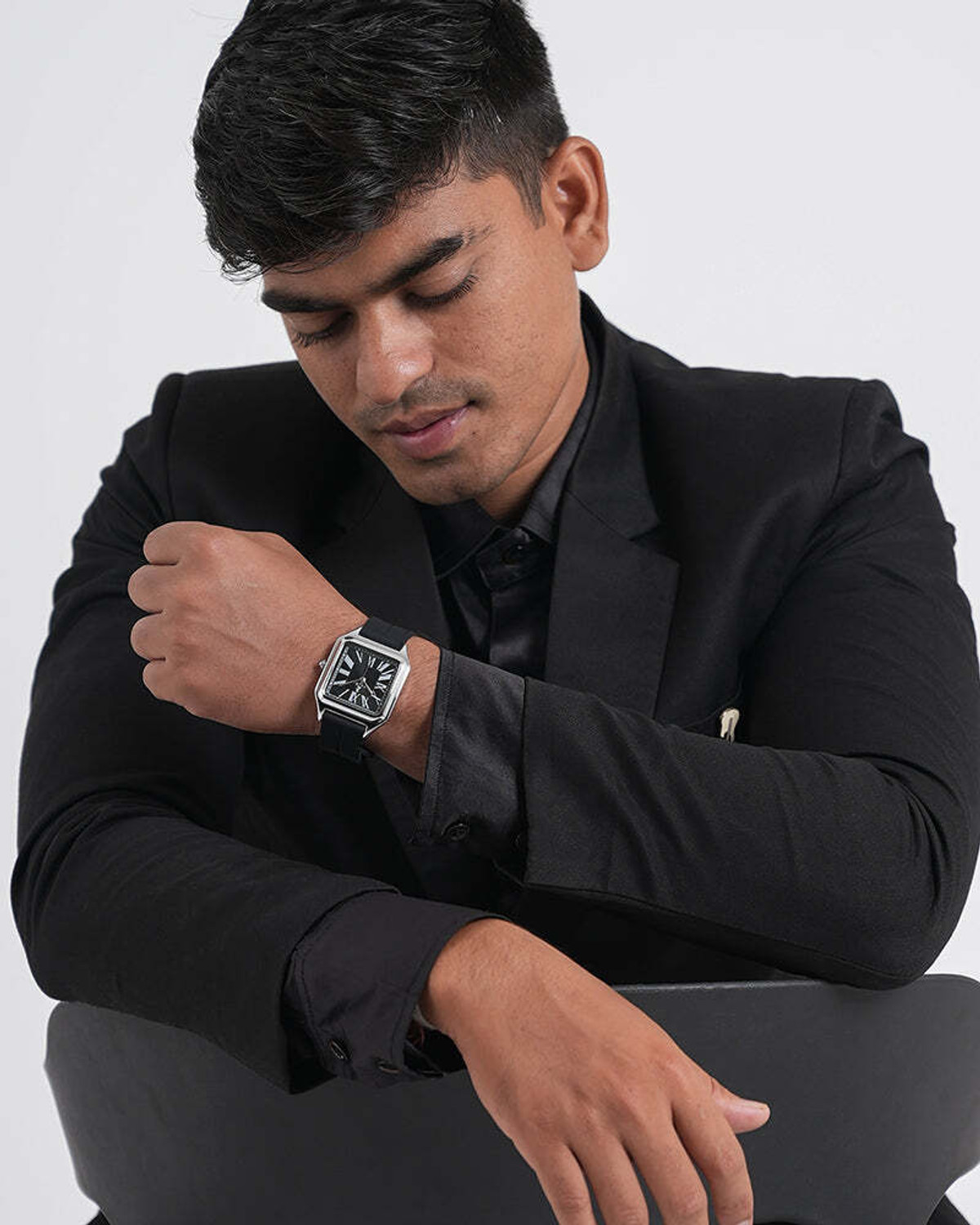 Image of Sylvi SY-1037-OPUS-SILICONE Analog Watch - For Men Opus Black Silicone Strap Watch for Men