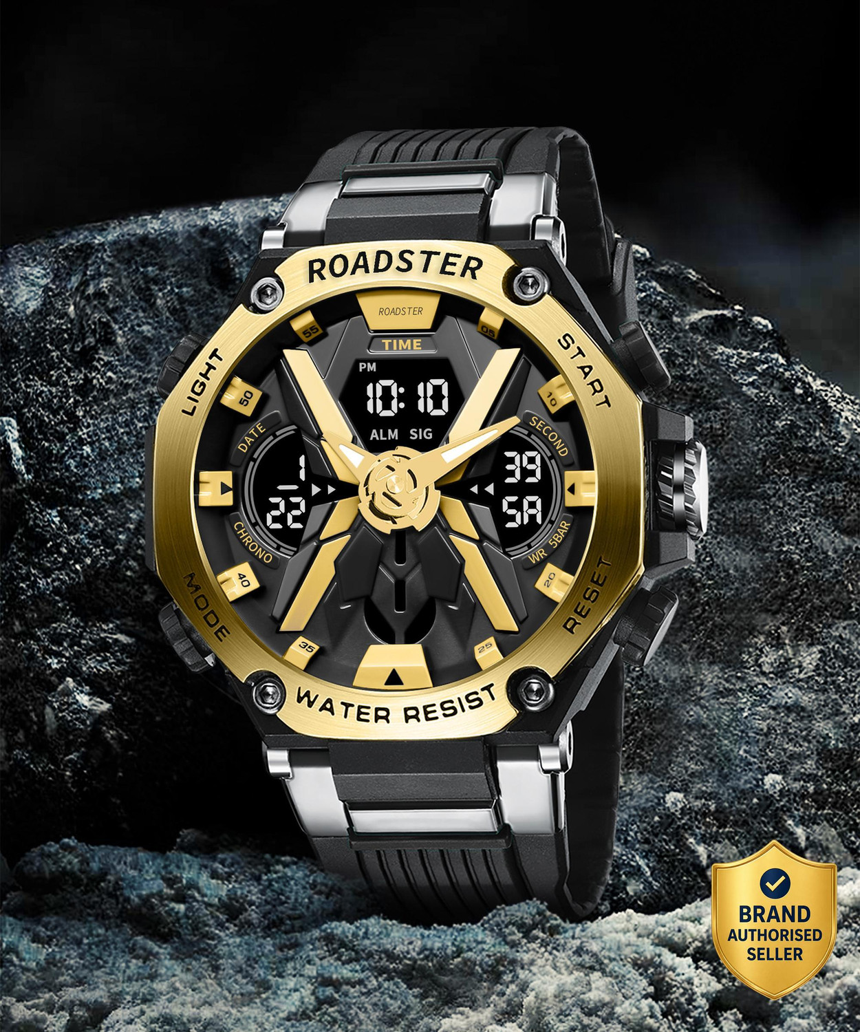 Image of Roadster Waterproof Multi-Functional Wrist Watch Analog-Digital Watch - For Men 8087