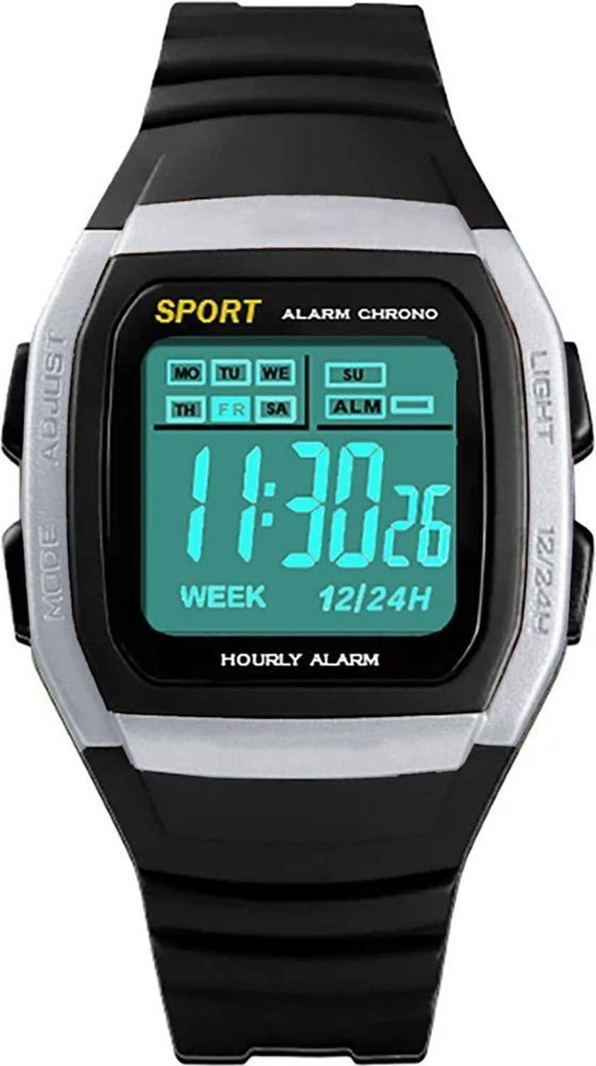 Image of Likezora Classic Black Digital Sports Watch with Alarm, Day-Date Display & 12 /24H Boys Digital Watch - For Boys & Girls SPRT-DIGI-1130-BLK
