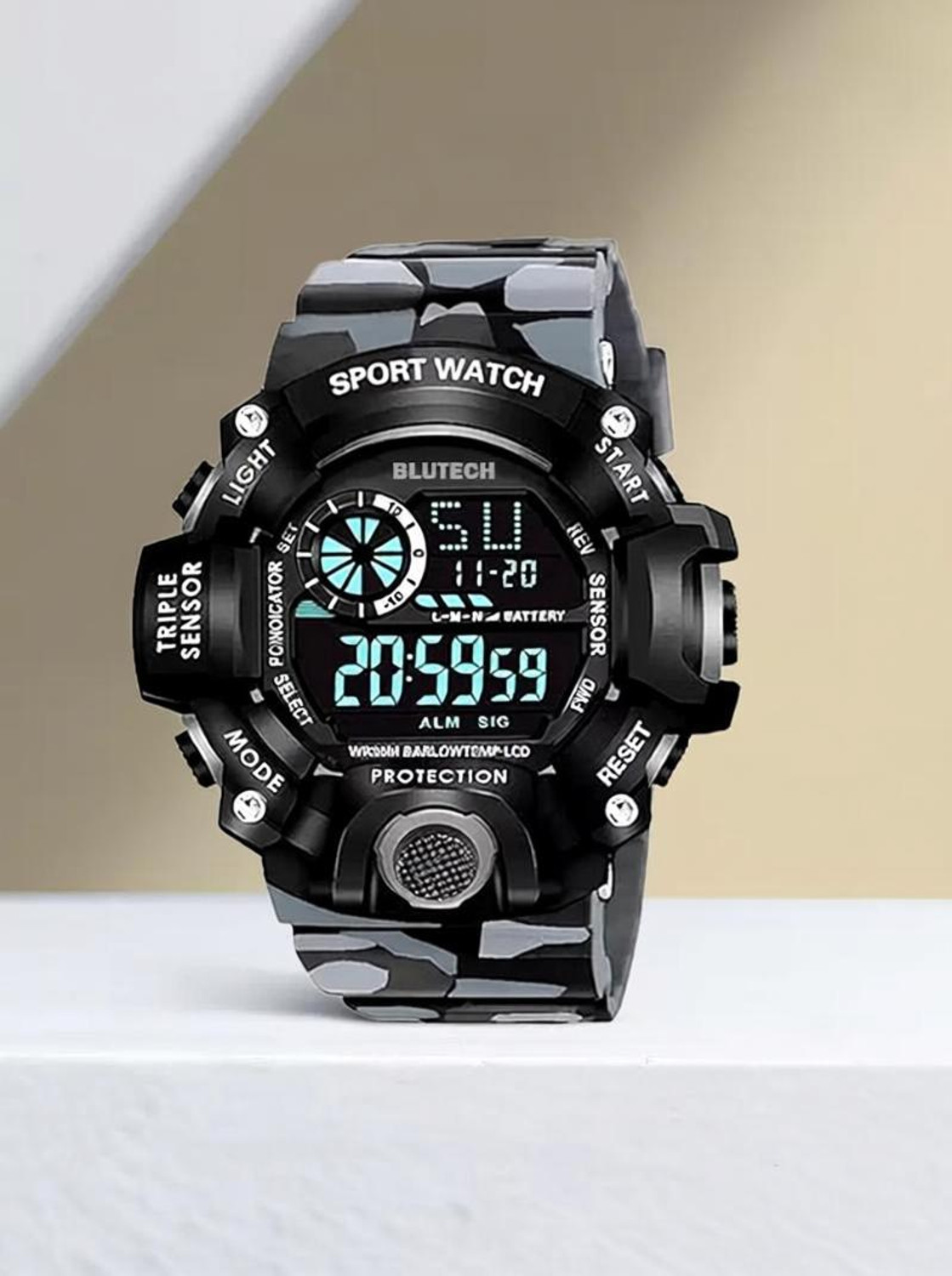 Image of SKMEI Black Dial Sporty Look Analog-Digital Watch - For Boys MK 1117 GREY New Design Alarm and Date Window