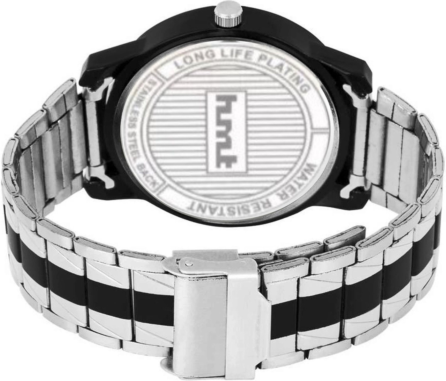Image of hmt QUARTZ Plain Square Original Silver Plated For Boys Analog Watch - For Men 440 Silver Dial 2 Tone Chain