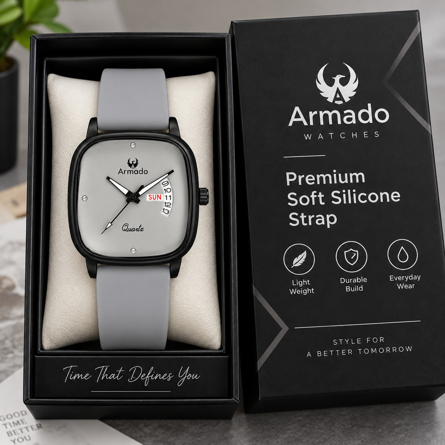ARMADO Boys Square Dial Watch - Neutral Grey - Image 1