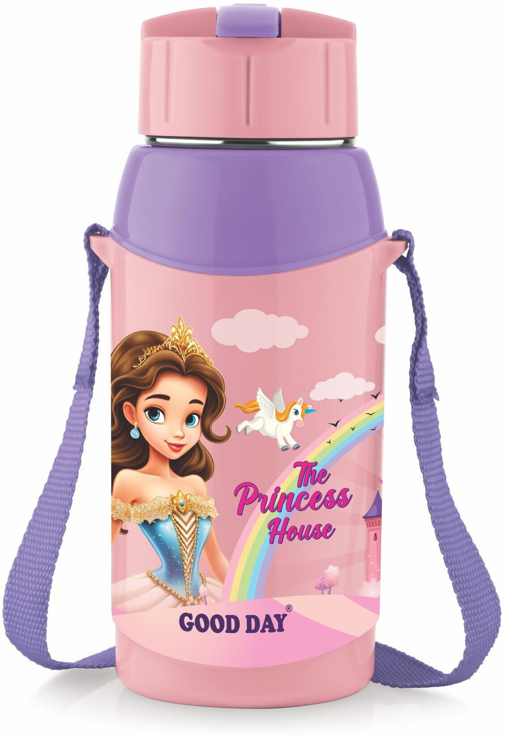 Image of ZERANO ENTERPRISES Premium Kids Stainless Steel Water Bottle with Cartoon Design 600 ml Water Bottle (Set of 1, Multicolor)