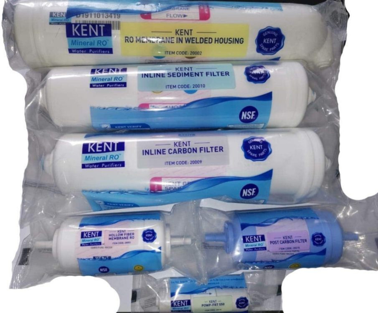 Image of ShopsWell Kent Service kit Original MEMBRANE,CARBON, SEDIMENT,UF,HF, FULL SERVICE KIT S16 Solid Filter Cartridge (9, Pack of 1)