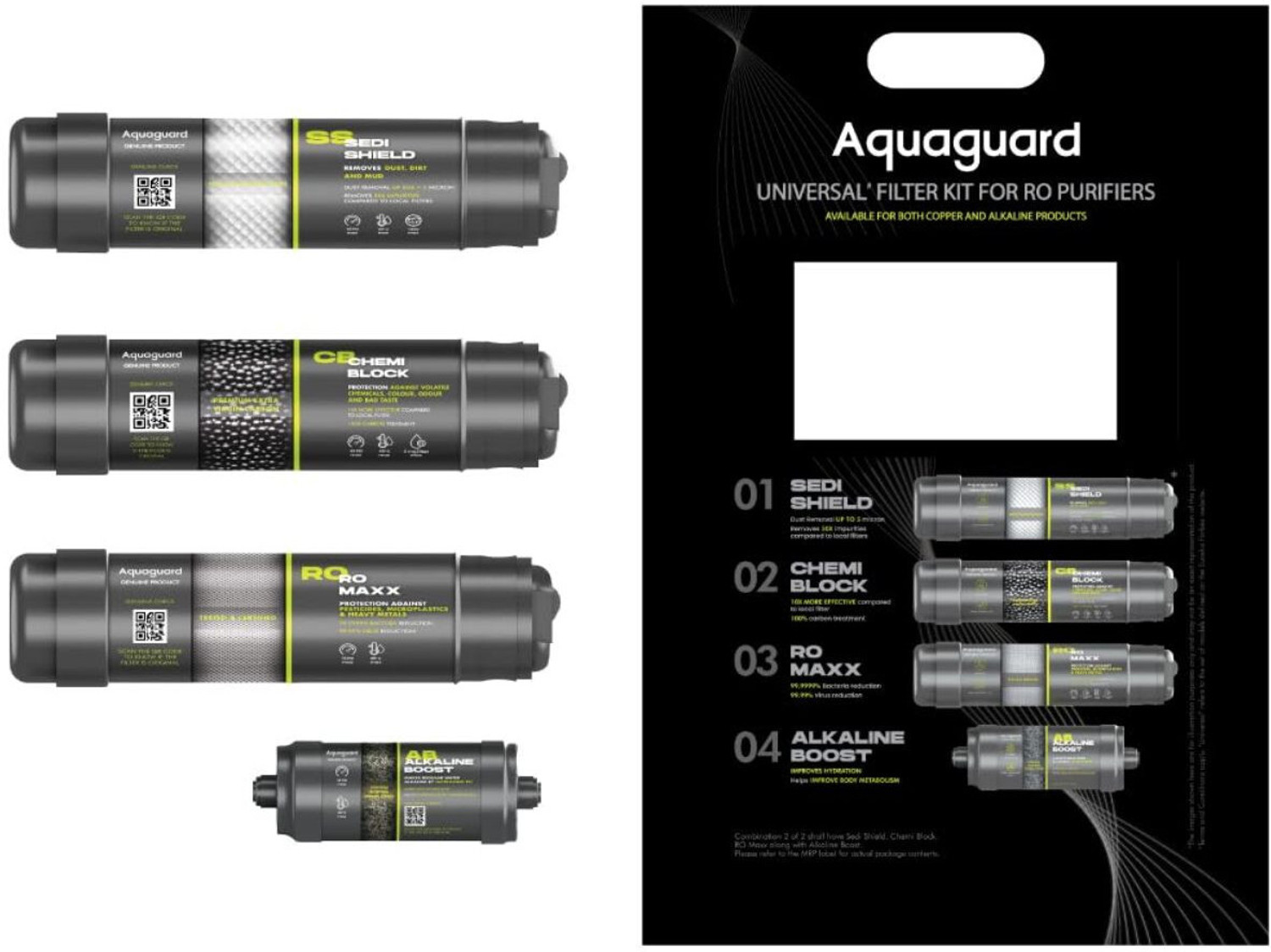 Image of ShopsOwn AQUAGUARD ORIGINAL KIT FOR white plastic,with Sediment Filter,Carben filter S25 Solid Filter Cartridge (9, Pack of 1)