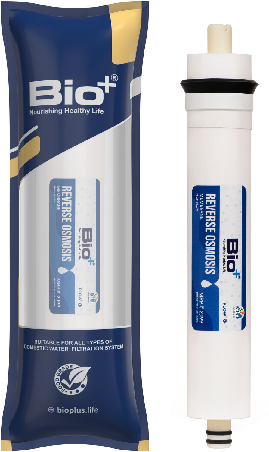 Image of Bioplus 3-in-1 RO Filter Set - GAC & ZnCu H2AAA and Sediment Filter for Water Purifiers Media Filter Cartridge (Filters Up to 5 Micron, Pack of 3)