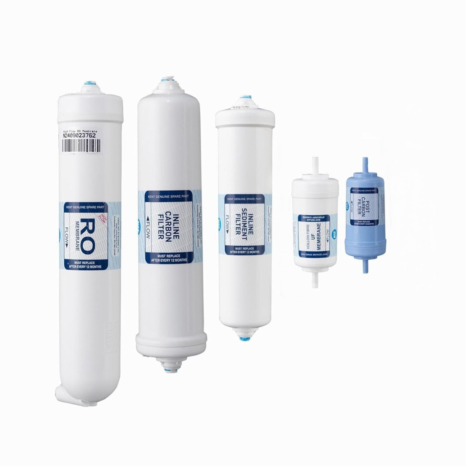 Image of ShopsOwn KENT AMC Spare Kit Original MEMBRANE,CARBON,SEDIMENT,UF,HF,FULL SERVICE KIT T35 Solid Filter Cartridge (9, Pack of 1)