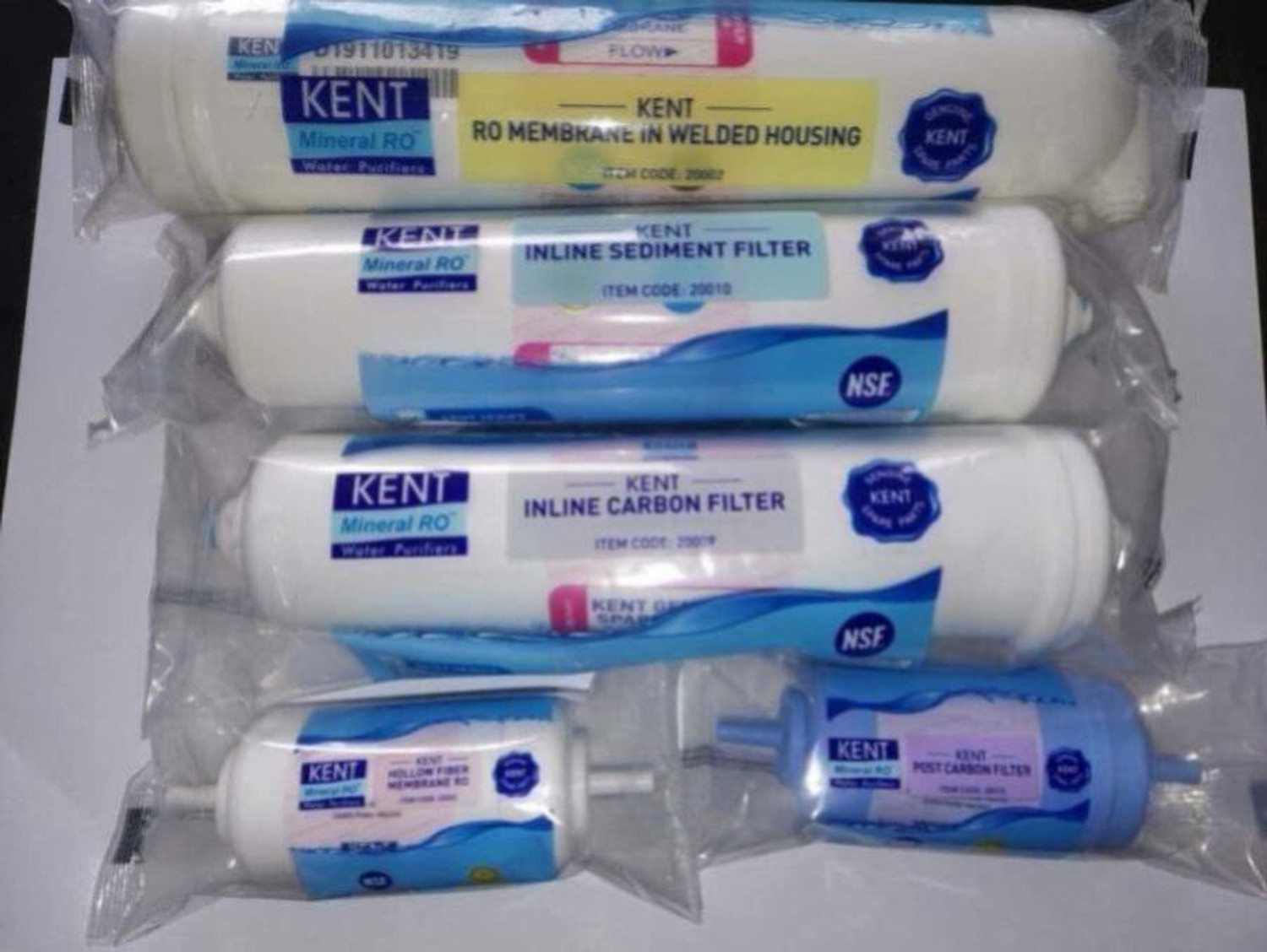 Image of ShopsWell Kent Service kit Original MEMBRANE,CARBON, SEDIMENT,UF,HF, FULL SERVICE KIT S16 Solid Filter Cartridge (9, Pack of 1)