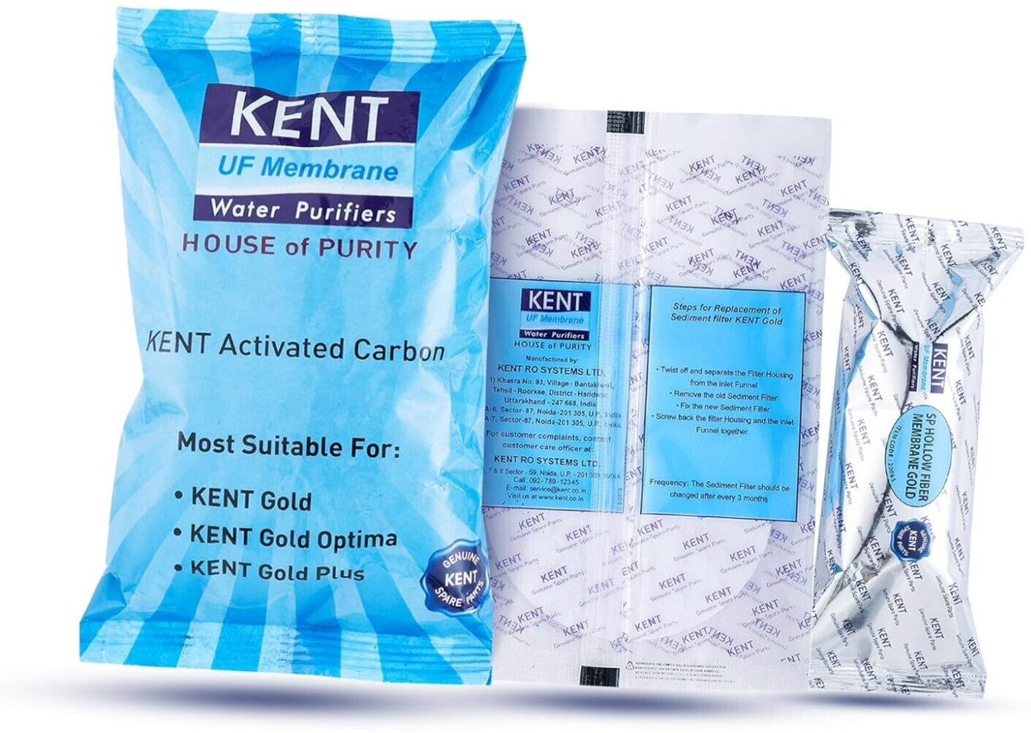 Image of ShopsOwn KENT. KIT Original UF Membrane, 1 Activated Carbon Pack,1 Sediment Filter VB65 Solid Filter Cartridge (9, Pack of 1)