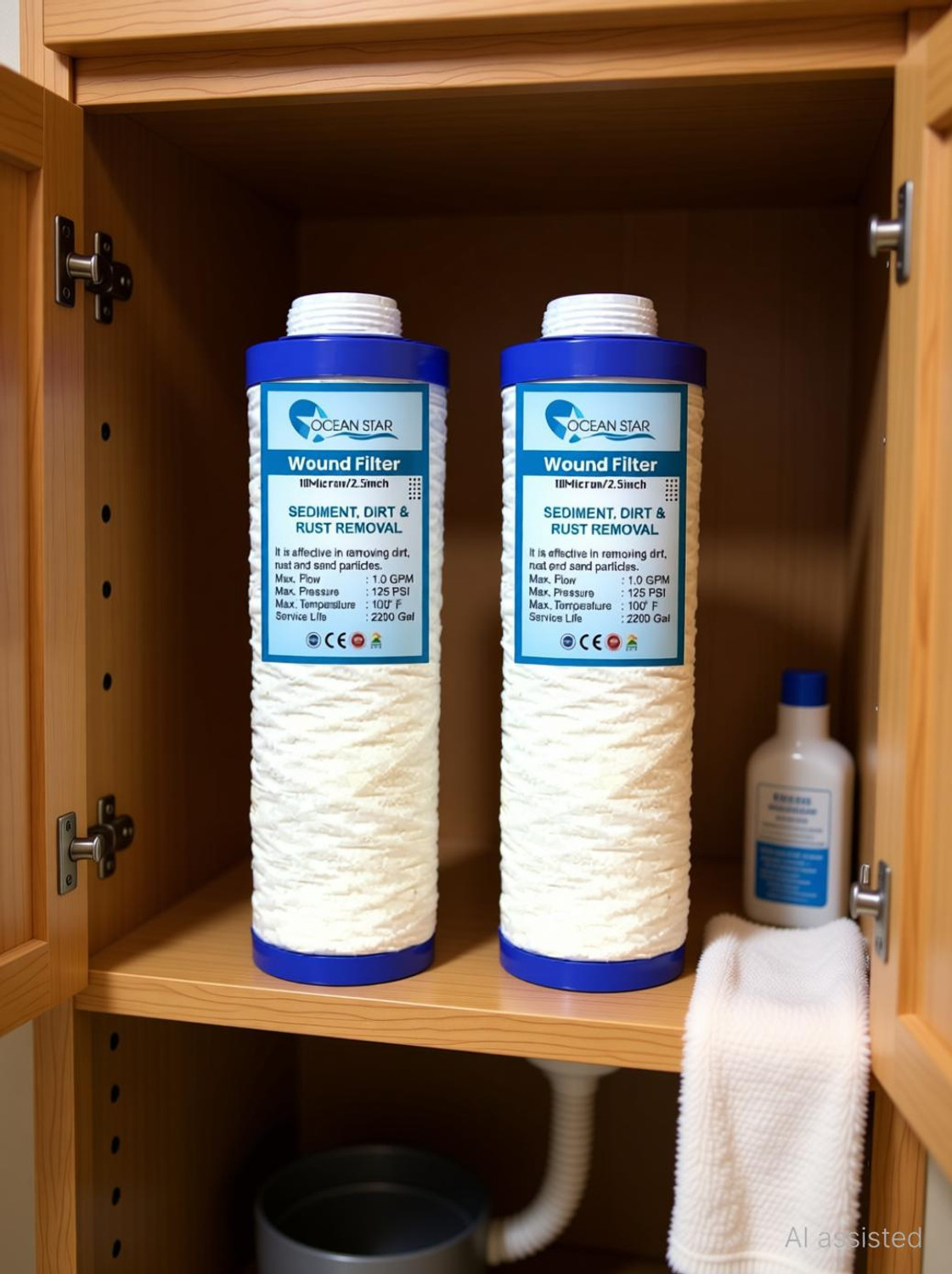 Image of KENT RO Compatible Sediment Water Filter Cartridge String Filter Cartridge (5 Micron, Pack of 2)