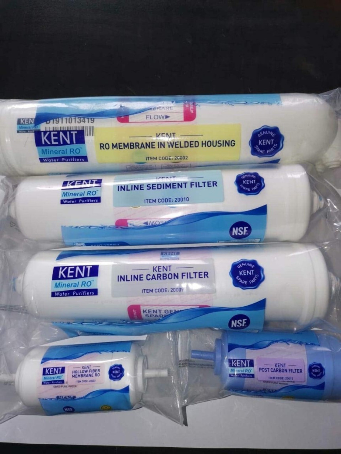 Image of ShopsOwn KENT AMC Spare Kit Original MEMBRANE,CARBON,SEDIMENT,UF,HF,FULL SERVICE KIT T35 Solid Filter Cartridge (9, Pack of 1)