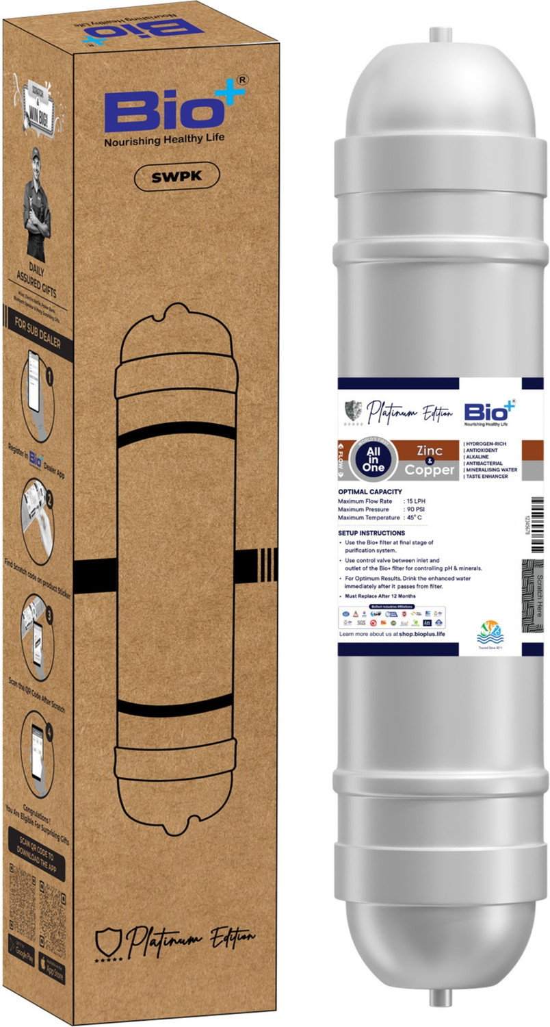 Image of Bioplus 3-in-1 RO Filter Set - GAC & ZnCu H2AAA and Sediment Filter for Water Purifiers Media Filter Cartridge (Filters Up to 5 Micron, Pack of 3)