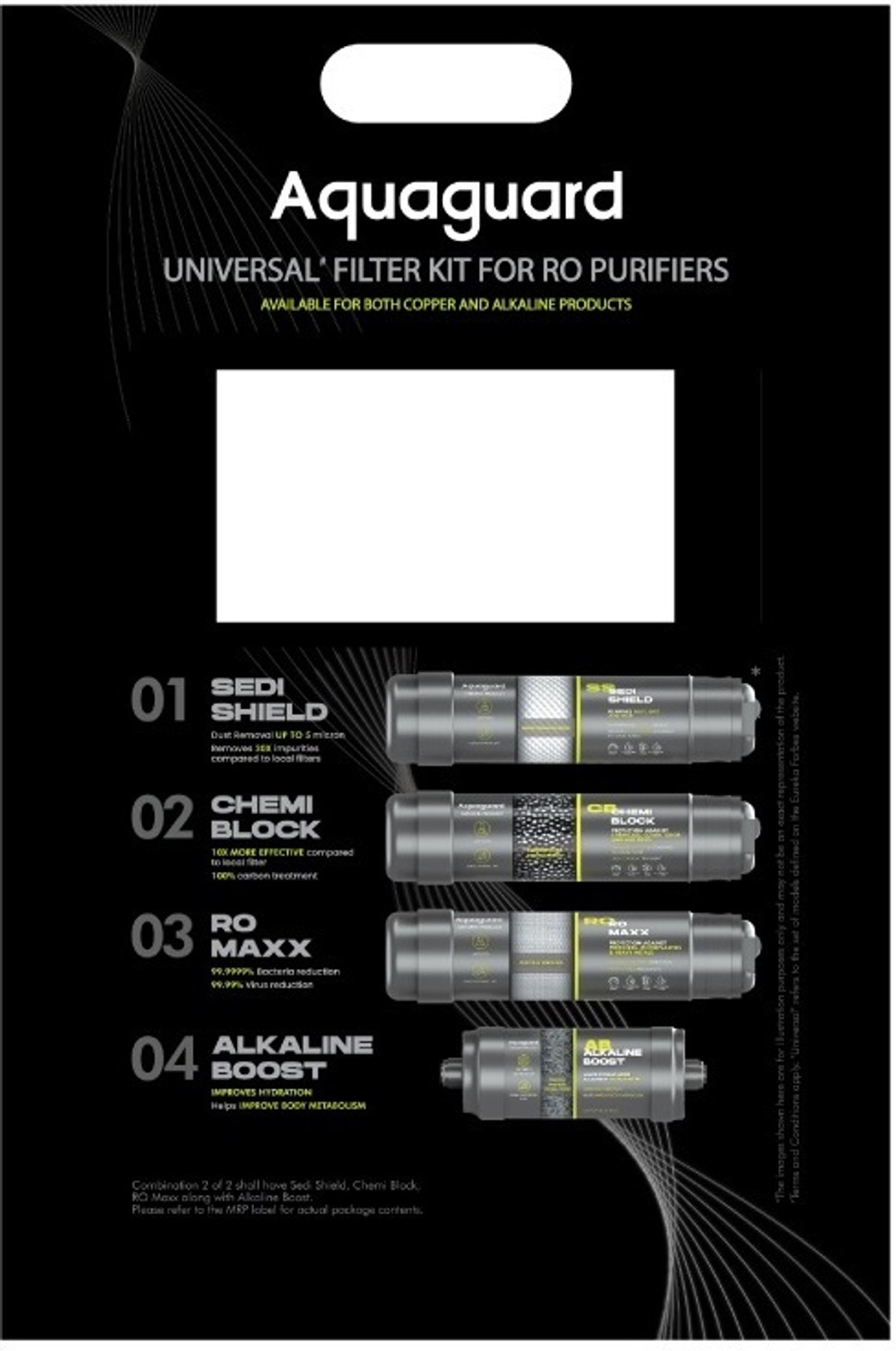 Image of ShopsOwn AQUAGUARD ORIGINAL KIT FOR white plastic,with Sediment Filter,Carben filter S25 Solid Filter Cartridge (9, Pack of 1)
