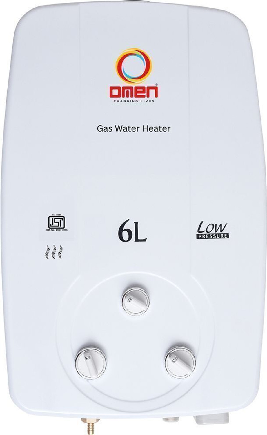 Image of Deco 6 L Gas Water Geyser (6 L Pacific Gas, White, Brow) (White, Brow)