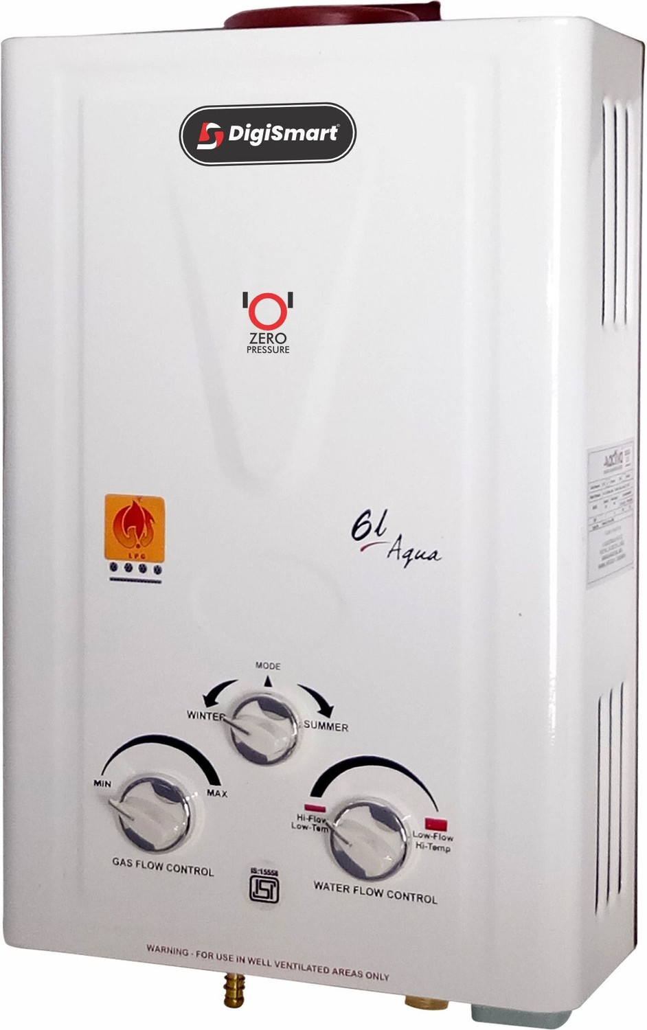 Image of Deco 6 L Gas Water Geyser (6 L Pacific Gas, White, Brow) (White, Brow)