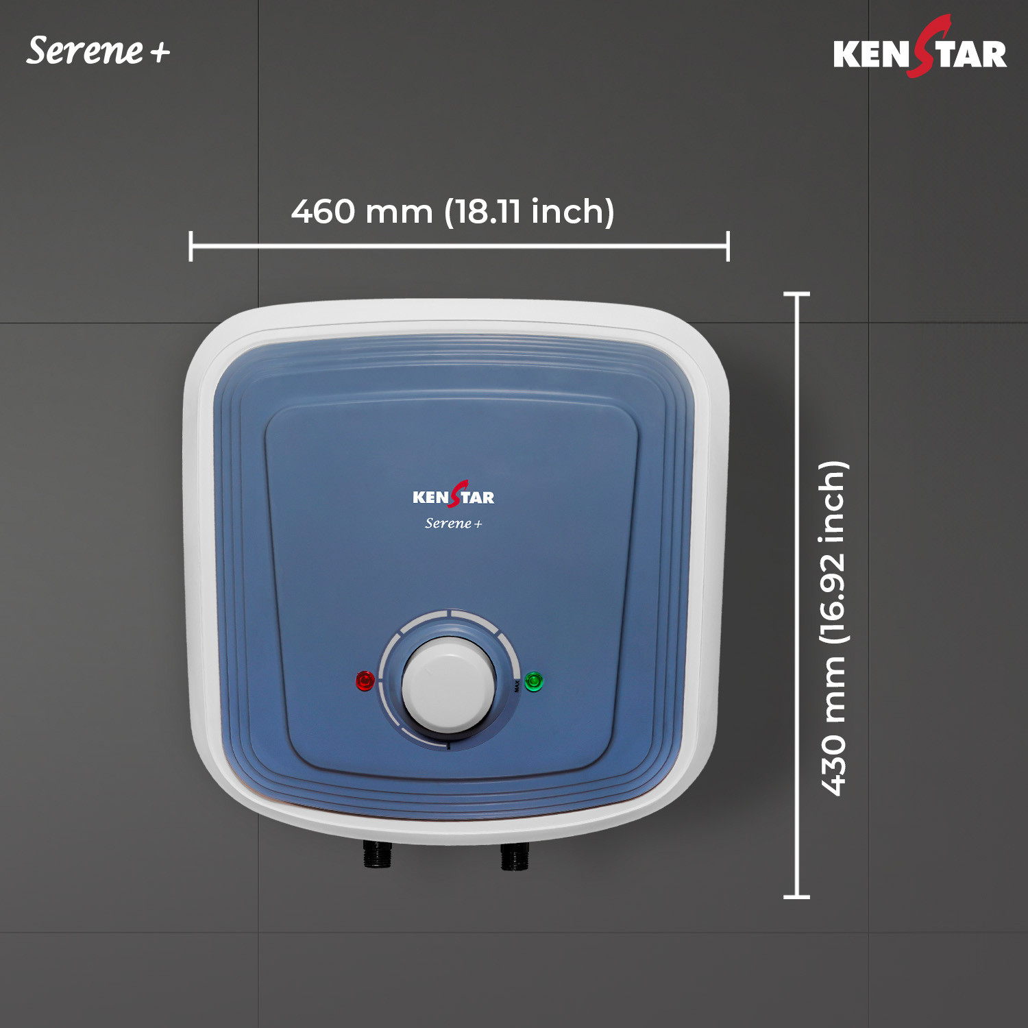 Image of Kenstar 15 L Storage Water Geyser (SERENE + 15L, WHITE & BLUE) (WHITE & BLUE)