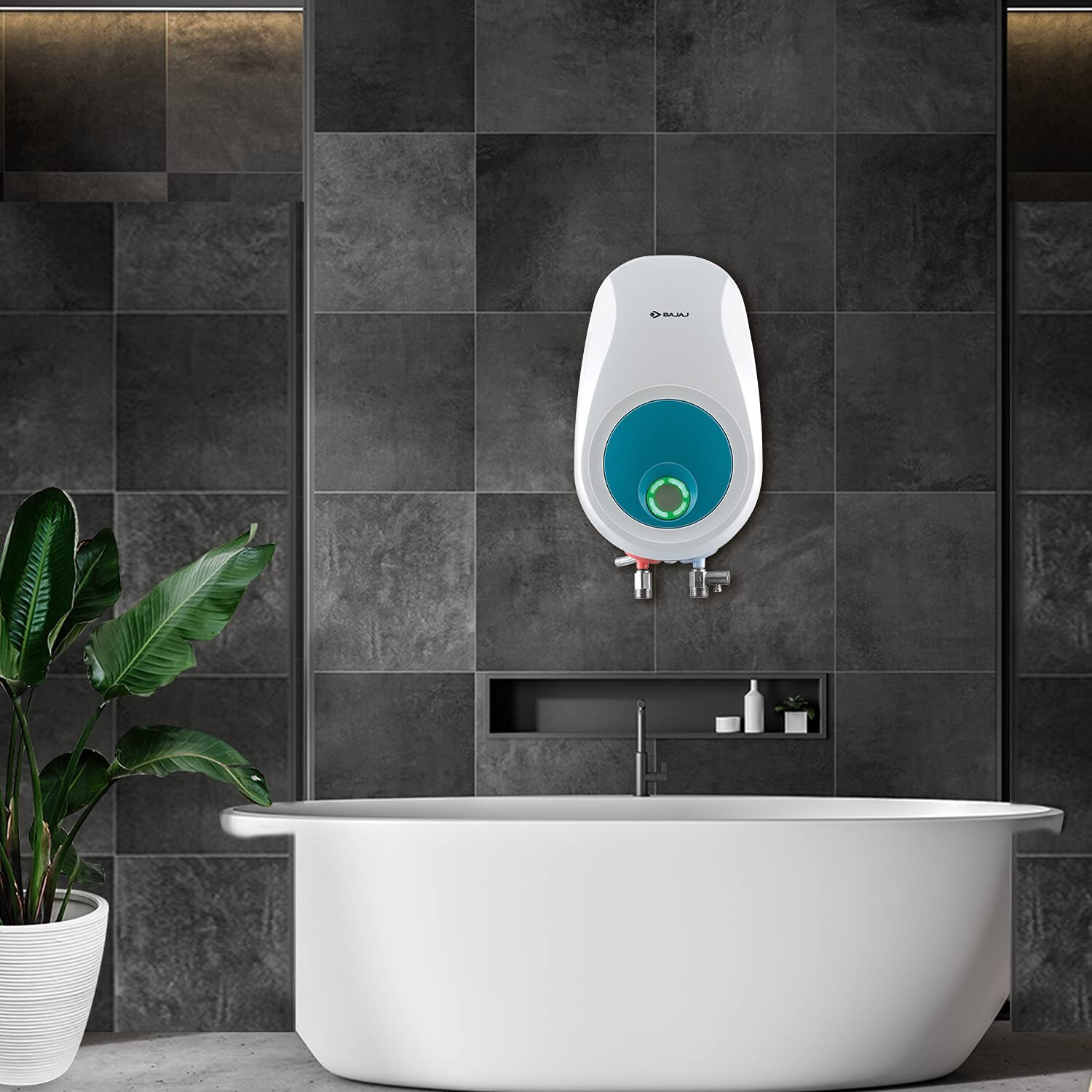 Image of BAJAJ 6 L Storage Water Geyser (Verre 3kW 5 Star, White & Blue) (White & Blue)