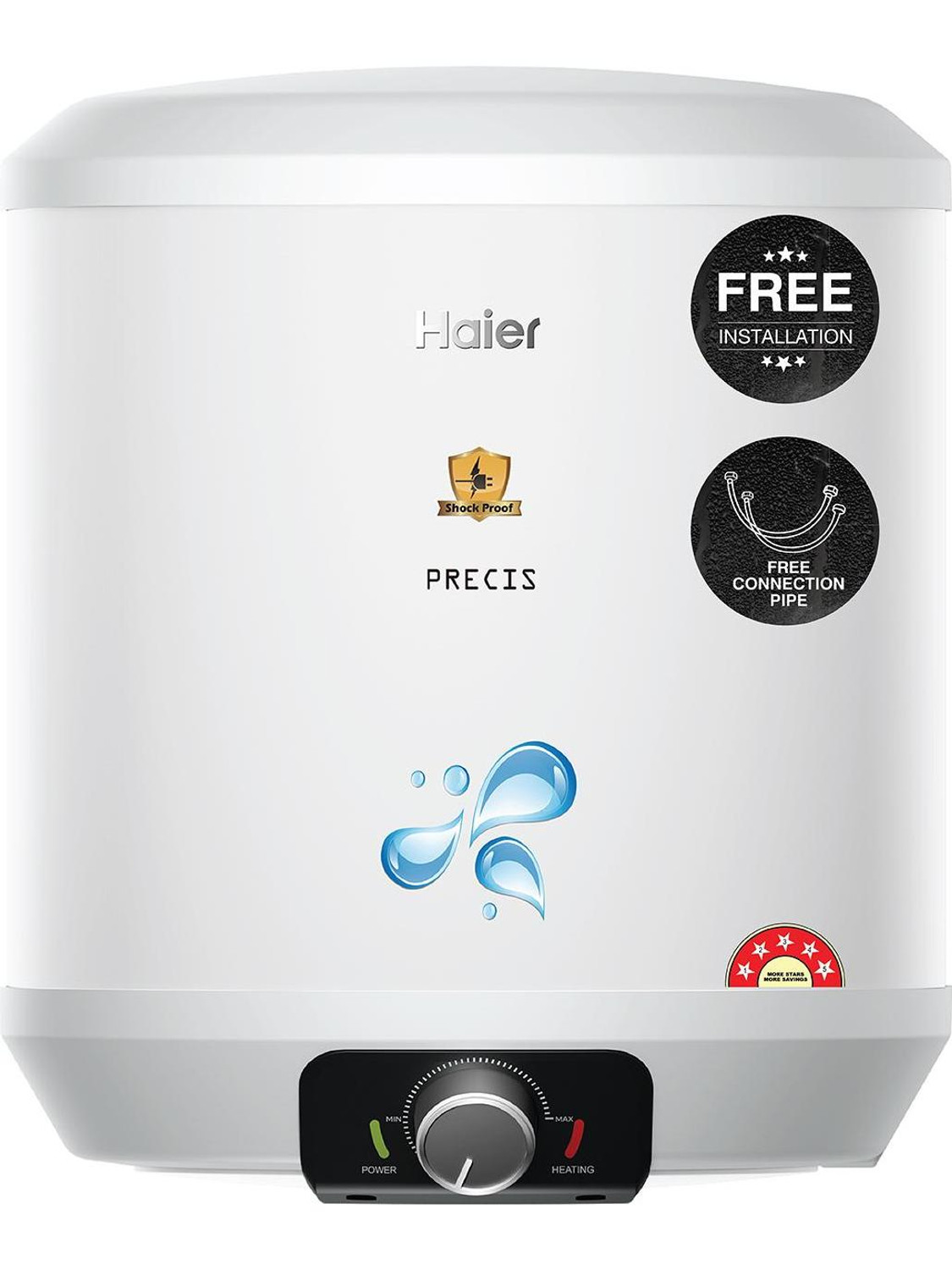 Haier ES15V-PV2(PRE)(W) 15 L Storage Water Geyser | with Free Pipes and Free Installation