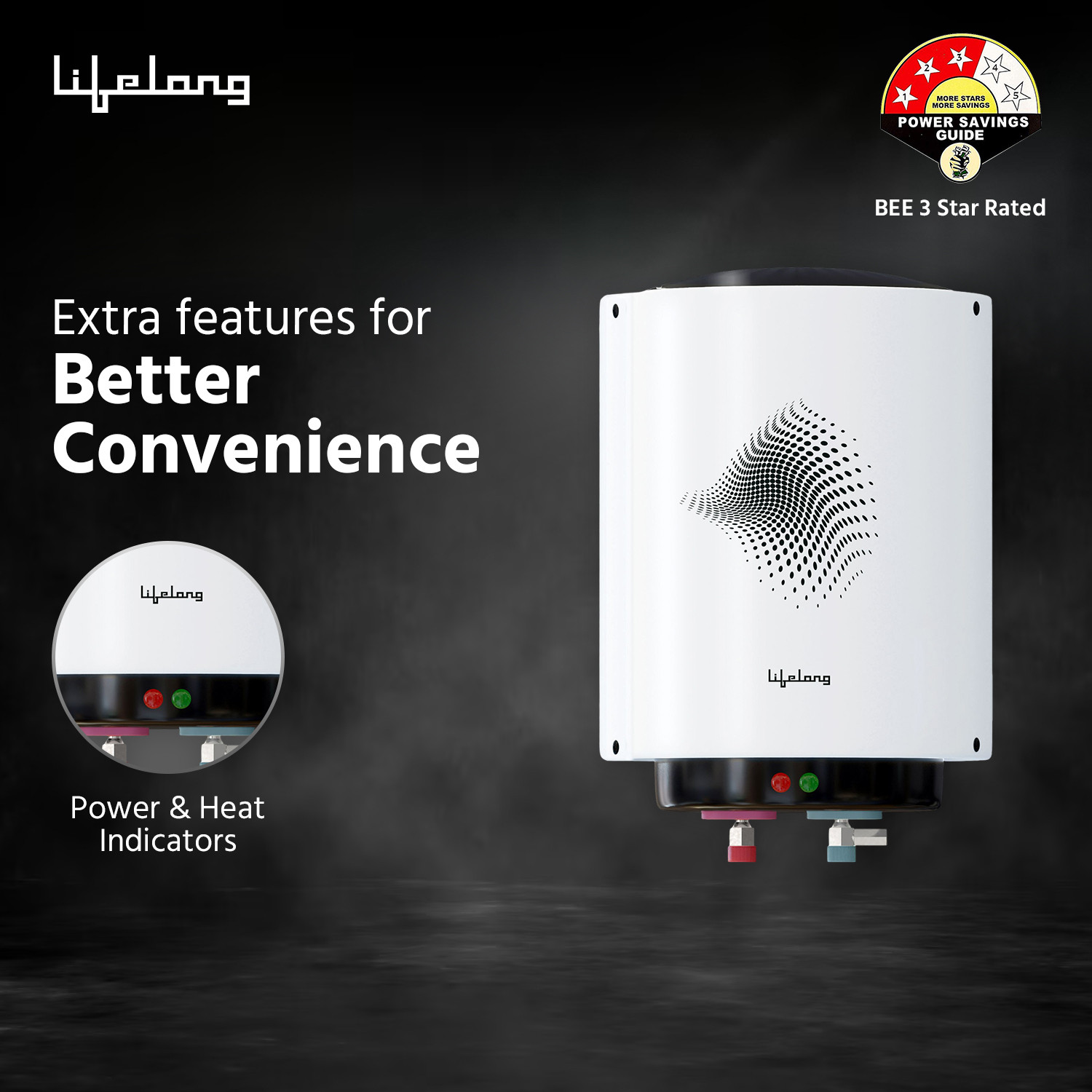 Image of Lifelong 10 L Storage Water Geyser (Water Heater, LLSWH10, White) (White)