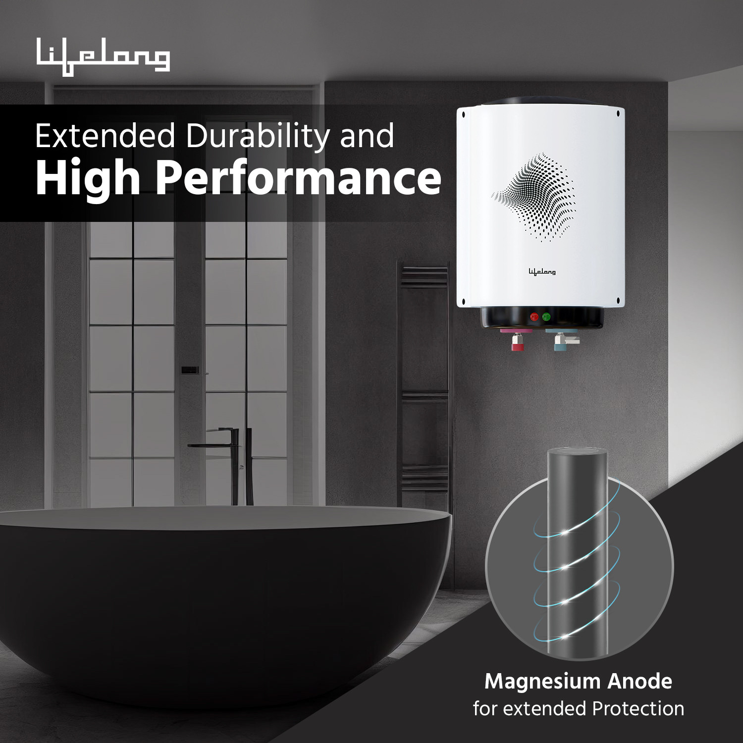 Image of Lifelong 10 L Storage Water Geyser (Water Heater, LLSWH10, White) (White)