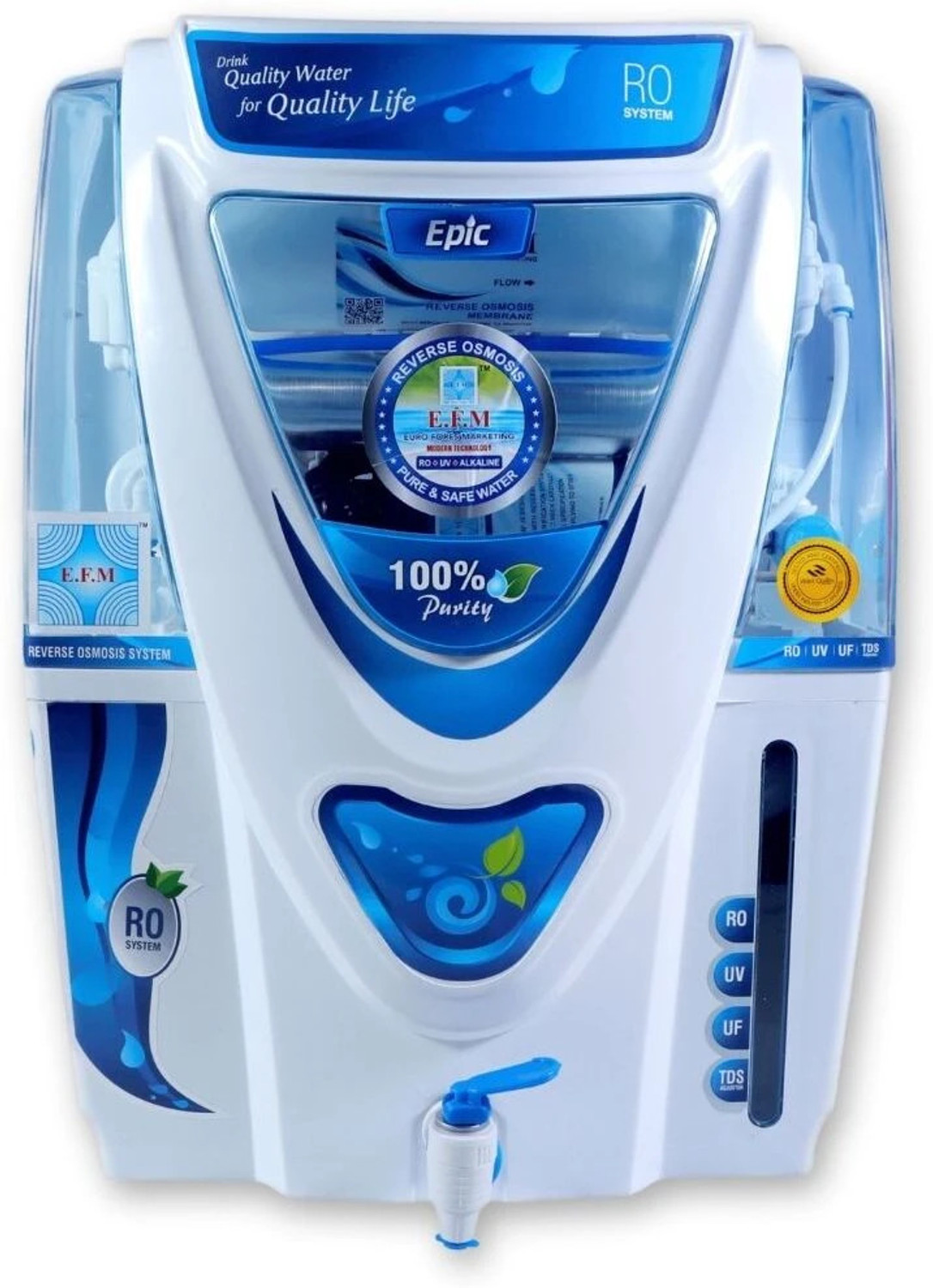 Image of JX PERT 76798290 12 L RO Water Purifier (White, Black)