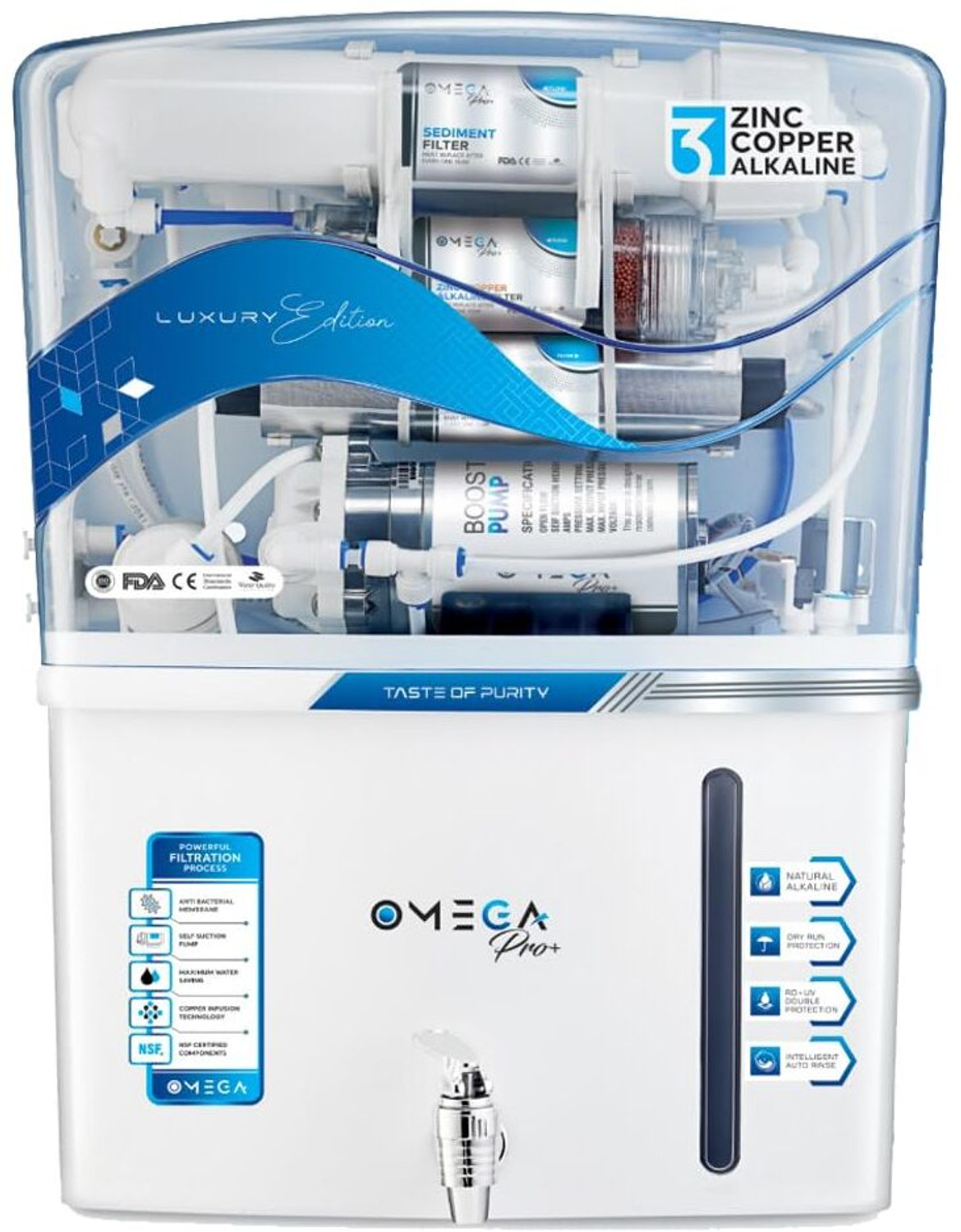 Image of SHREEJI WATER CARE 7-Stage RO Water Purifier 12 L RO + In-Tank UV + UF + TDS Control Water Purifier (Blue)
