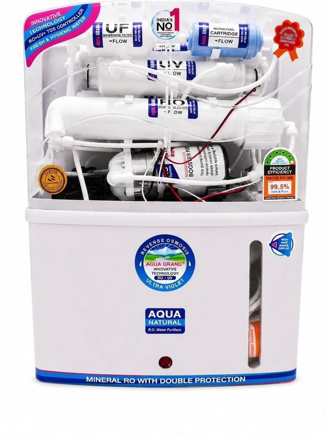 Sure from Aquaguard AQ-GRAND-12L-RO-UF-UV(LED)-TDS-MINE-2 12 L RO + UV + UF + Minerals + TDS Control Water Purifier