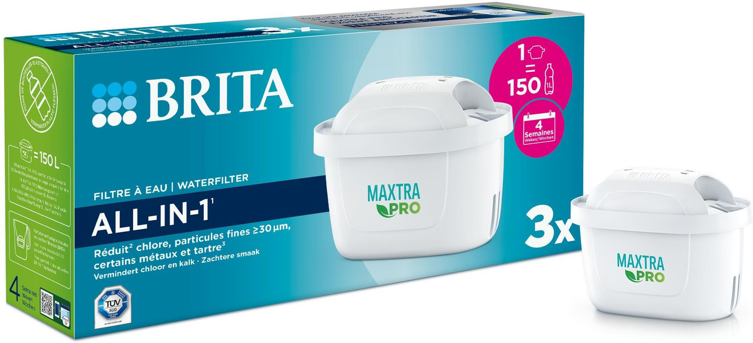 Image of BRITA MAXTRA PRO All-in-1 Water Filter Cartridge Pack 31 450 L Gravity Based Water Purifier (White)