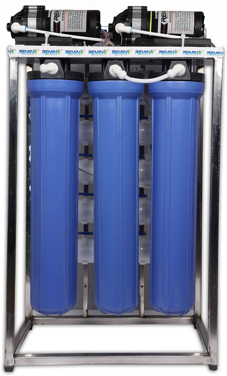 Remino 100 LPH Commercial Water Purifier System/Plant Stainless Steel 100 L RO Water Purifier