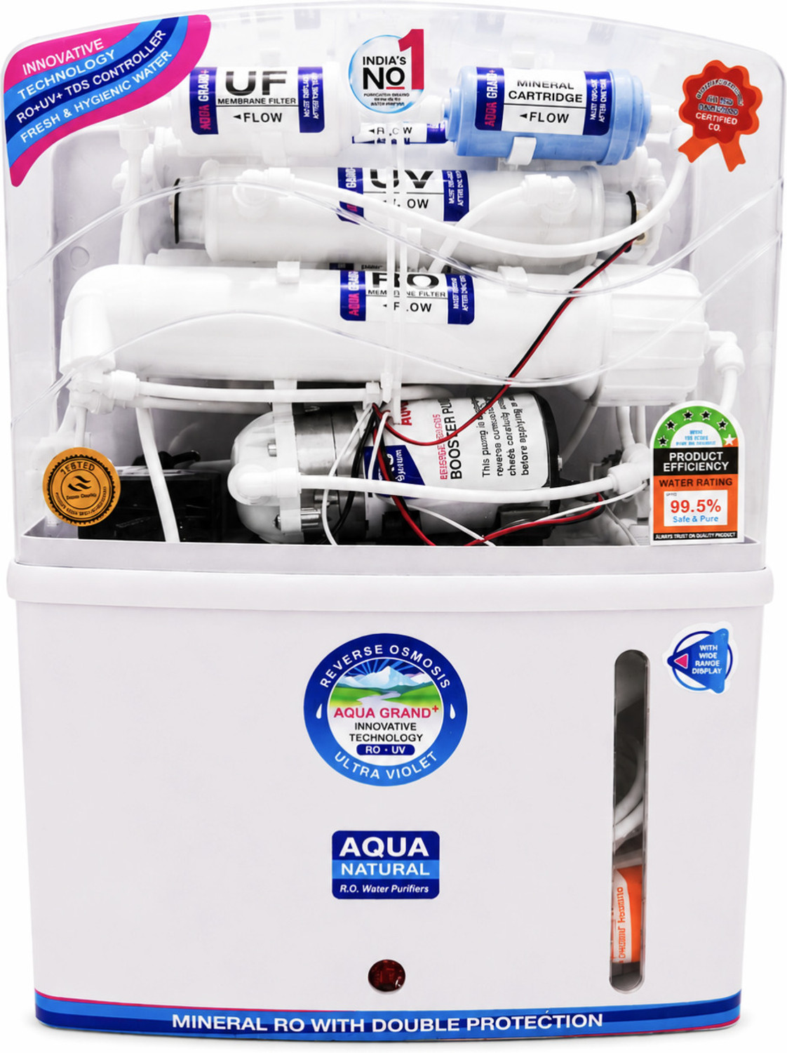 Sure from Aquaguard ARG-ELITE-12LTR-007 12 L RO + UV + UF + Minerals + TDS Control Water Purifier