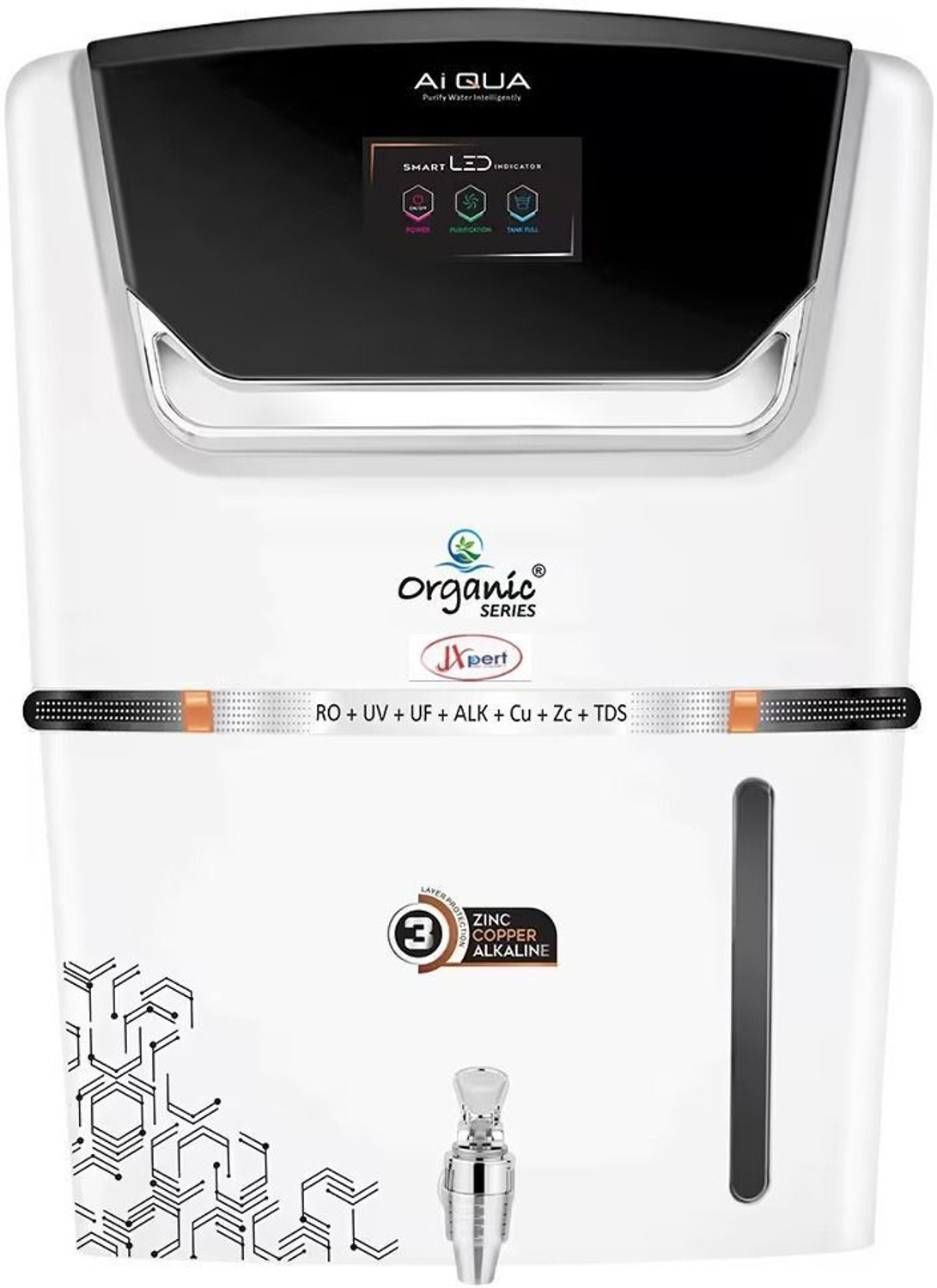 Image of JX PERT 76798290 12 L RO Water Purifier (White, Black)