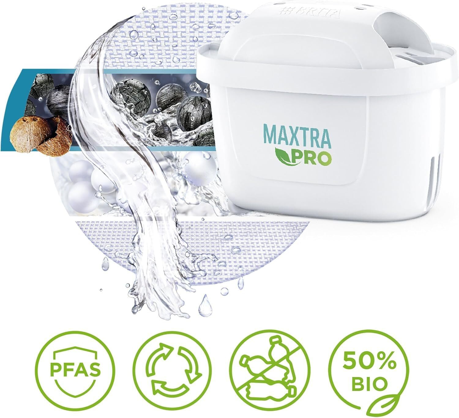 Image of BRITA MAXTRA PRO All-in-1 Water Filter Cartridge Pack 31 450 L Gravity Based Water Purifier (White)