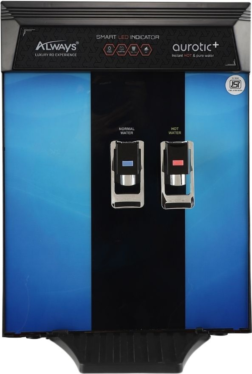 Image of Always Aurotic Plus Instant Hot and Normal with Pre-Filter 10 L RO + UV + UF + Copper + Alkaline + Minerals Water Purifier (Blue)