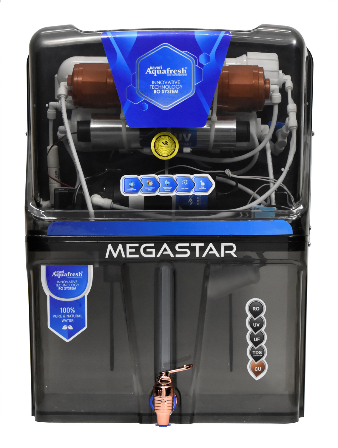 Image of NEXUS SERIES liv Alkaline water theraphy 12 L RO + UV + Copper Water Purifier (Black)