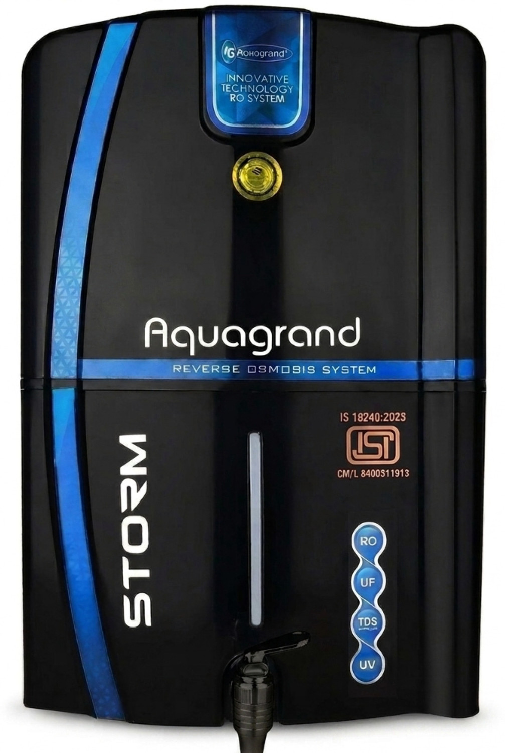 Image of Aqua Fresh NIOX RO UV UF Copper Alkaline LED Display 1 Year Warranty Plus 3 Year Service 18 L RO + UV + UF + Copper + Alkaline + Minerals + TDS Control Water Purifier (Black)