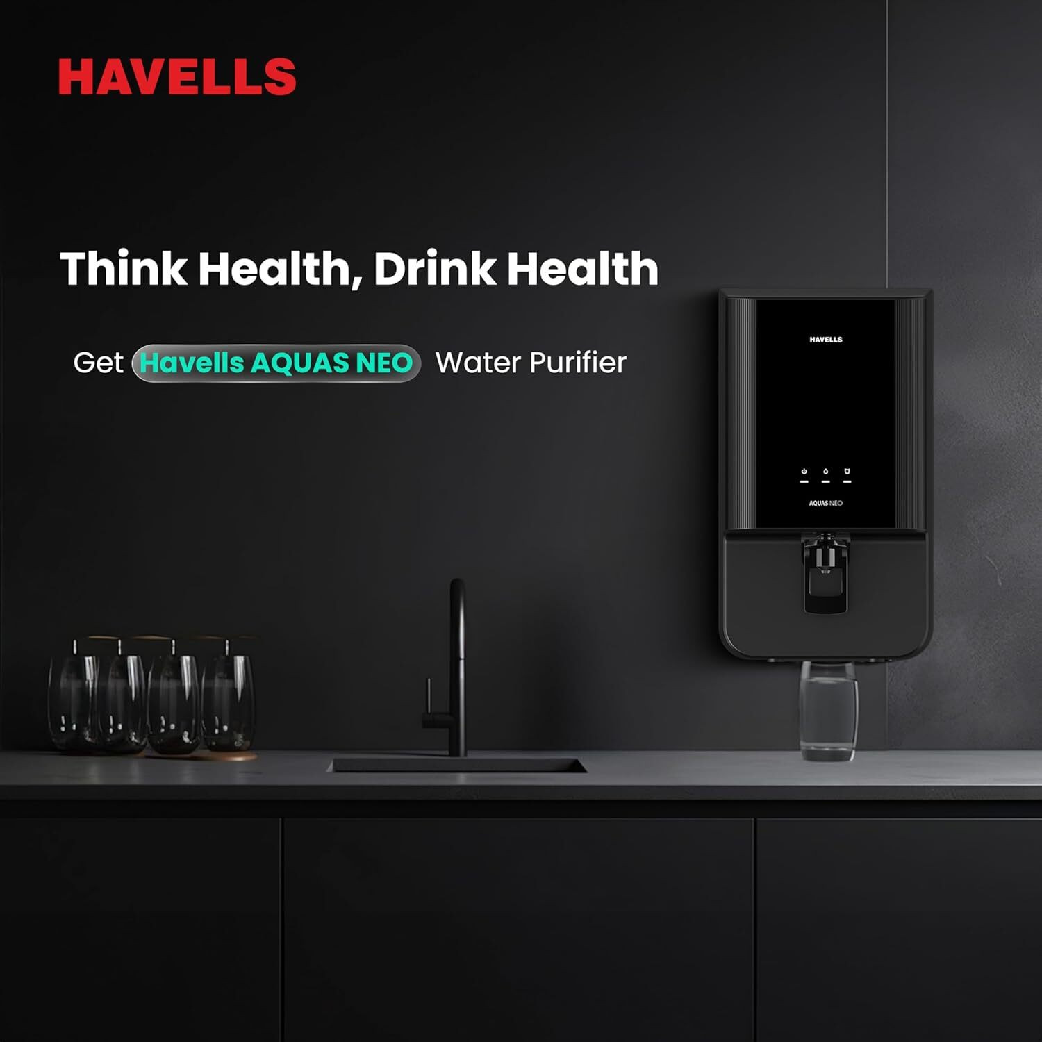 Image of HAVELLS Aquas Neo 7 L RO + UF Water Purifier (Black)