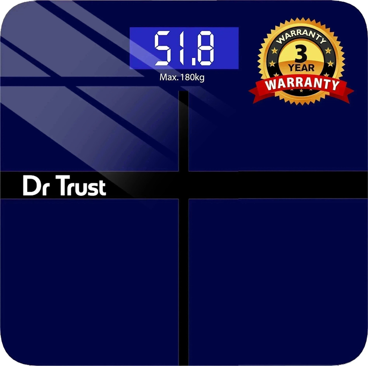 Image of TATA 1mg Heavy Duty Electronic Thick Tempered Glass LCD Display Weighing Scale (Black)